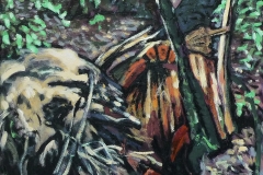 Ontwortelde boom 1996 40x40